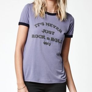 Obey graphic ringer t-shirt in purple